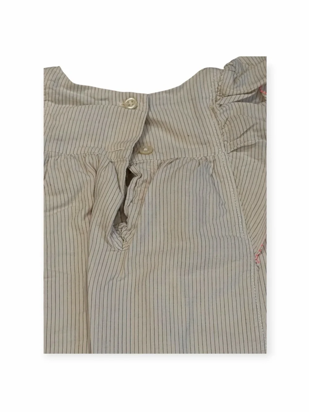 GAP , Cream Striped Dress with Pink Embroidery, Size 3-6 months